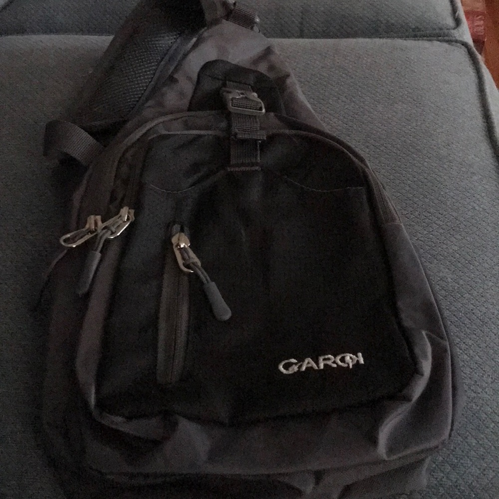 Gray and charcoal shoulder bag